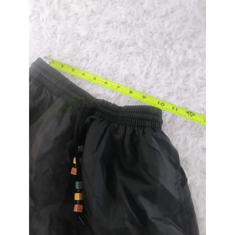 Vintage In Excess Nylon Athletic Shorts Mens M Black Colorblock Lined 90s Retro